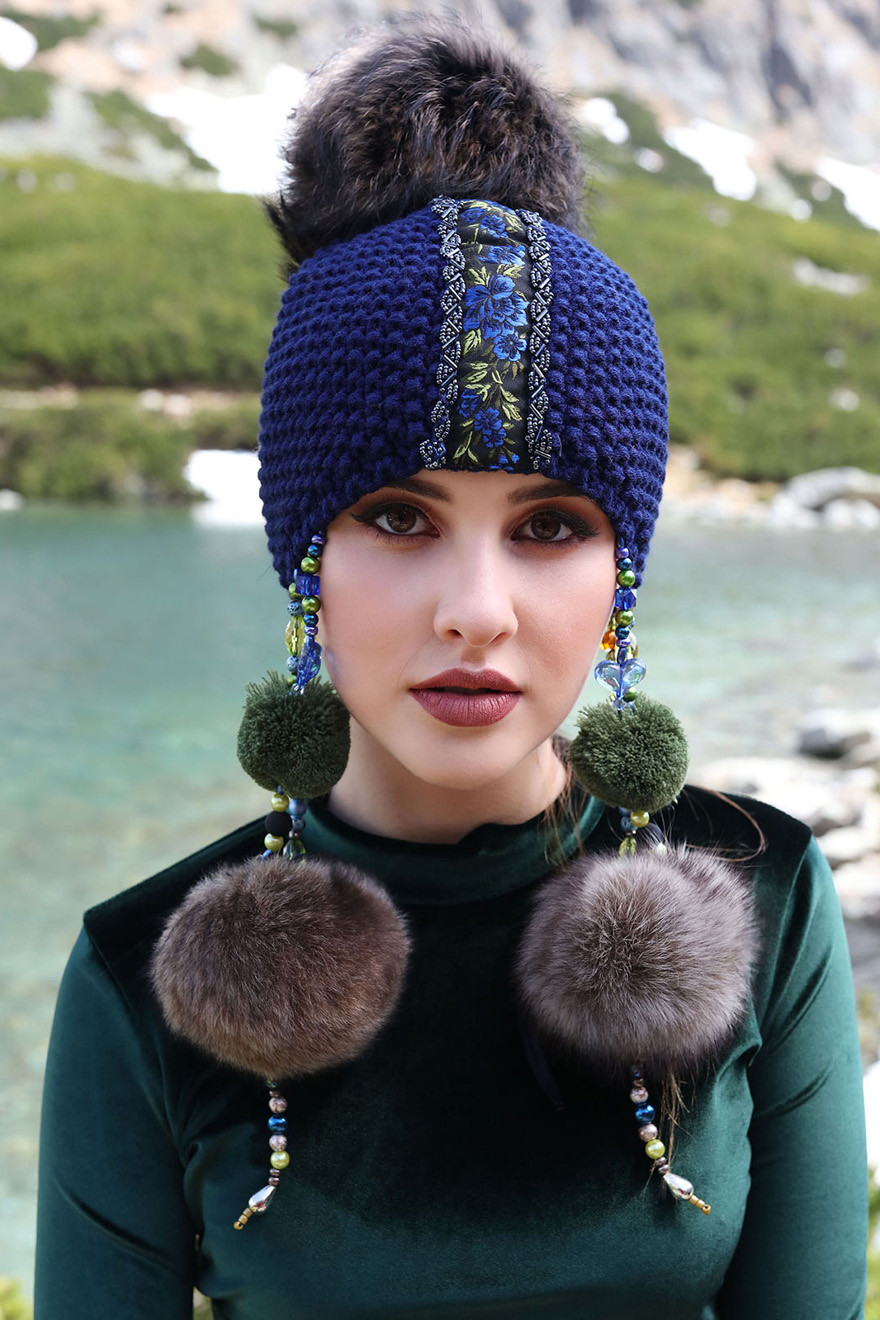 Originálna luxusná dámska zimná čiapka TMAGANEA